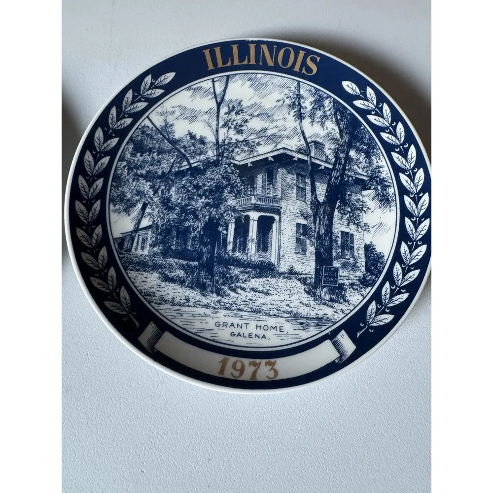 Vintage 1972-73 Illinois Lincoln/ Grant Home Collector Plate Set Decor Danmark